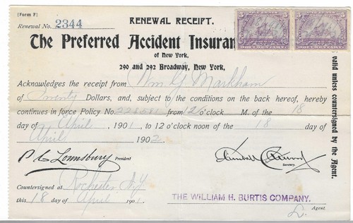 1901 receipt the preferred - 1901,