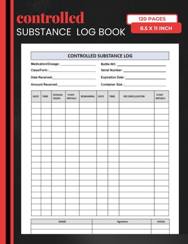 Controlled substance log book - controlled,